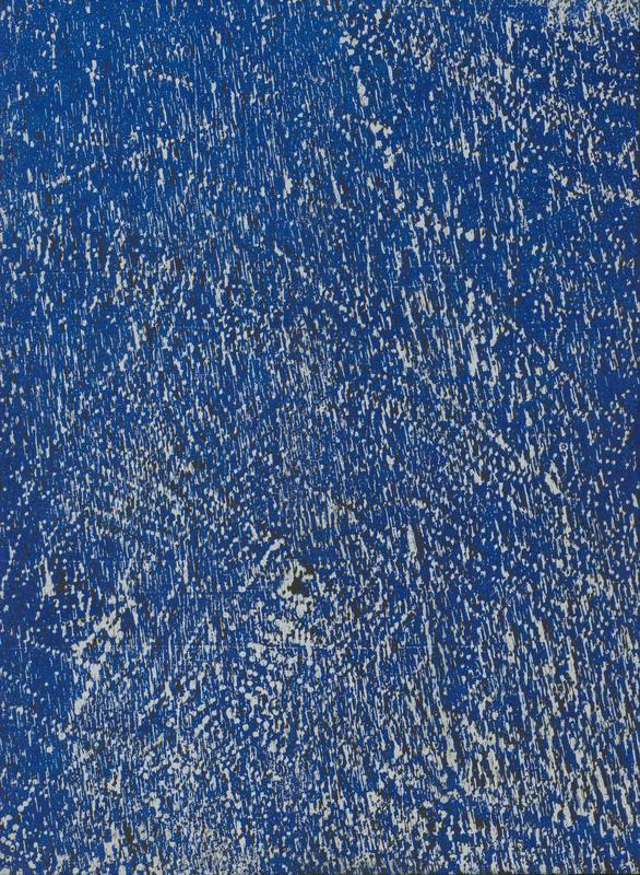 Bleu metallique I, xylographie, 29.2x39.4cm, 2024